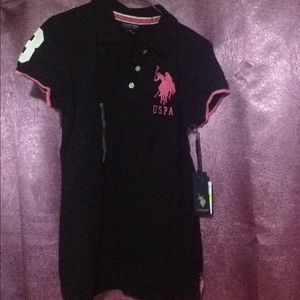 Black polo shirt